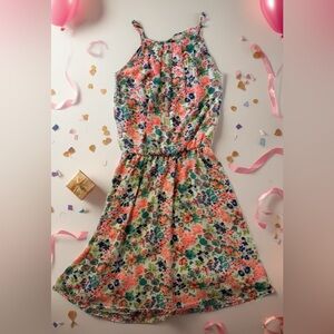 Lovely Day Floral ladies Dress - Pink and Green